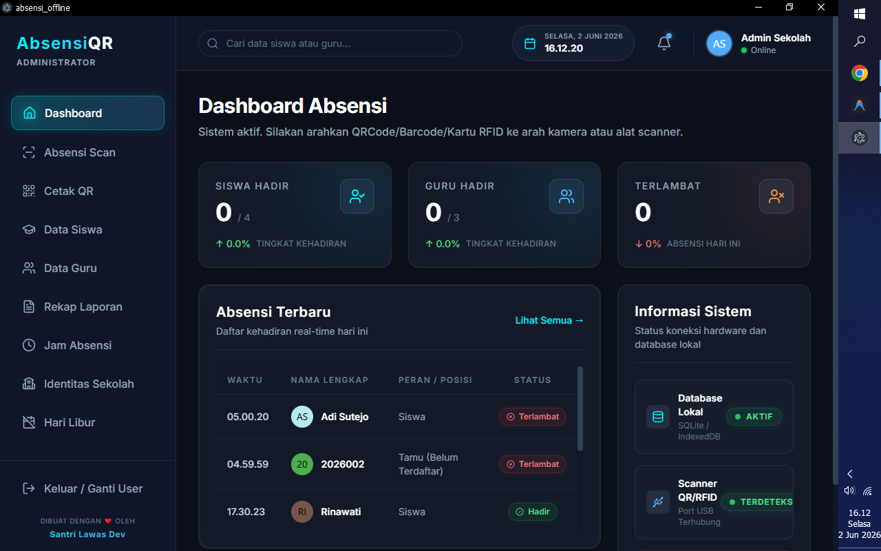 AbsensiQR Dashboard Preview